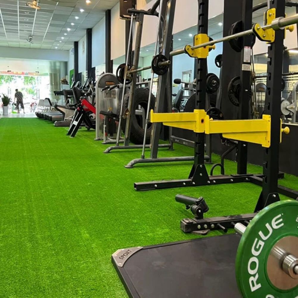 Thi công thảm cỏ nhân tạo phòng gym - phòng tập